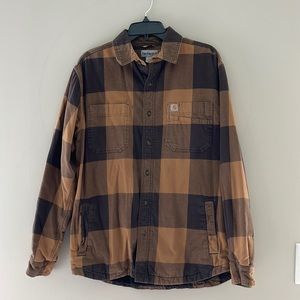Carhartt men’s relaxed fit plaid shacket.